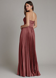 Azazie Mariana Bridesmaid Dresses Amethyst A-Line Pleated Stretch Satin Dress image3