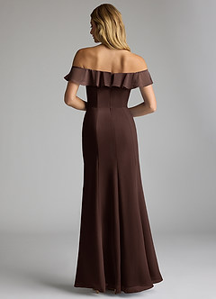 Azazie Sophie Final Sale Dusty Blue A-Line Off the Shoulder Chiffon Convertible Dress image3