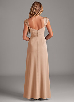 Azazie Laila Bridesmaid Dresses English Rose A-Line Pleated Stretch Satin Dress image2