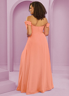Barbie ♥ Azazie Jurken voor bruidsmeisjes Converteerbaar Jurk van Chiffon met A-Lijn Off the Shoulder Zonsondergang image8