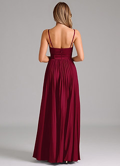 Azazie Tyla Bridesmaid Dresses Burgundy A-Line Sweetheart Neckline Stretch Satin Dress image2