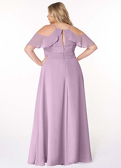Azazie Dakota Bridesmaid Dresses Wisteria A-Line V-Neck Pleated Chiffon Dress image9