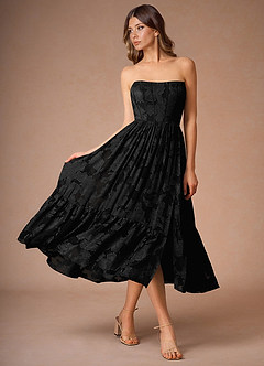 Robe Mi-Longue Noir Eole image4