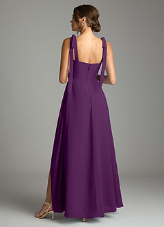 Azazie Debra Bridesmaid Dresses Grape A-Line with Pockets Chiffon Convertible Dress image10