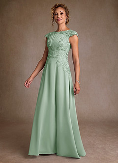 Azazie Christi Mother of the Bride Dresses Agave A-Line Lace Chiffon Dress image4