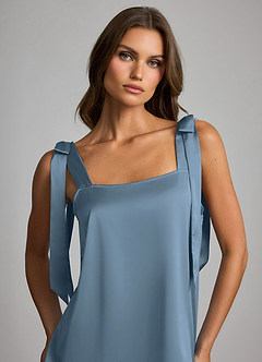 front Satin Bow Tank and Shorts Pajama Set