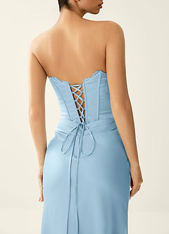 Fiammetta Sky Blue Lace Corset Stretch Satin Mermaid Prom Dress image7