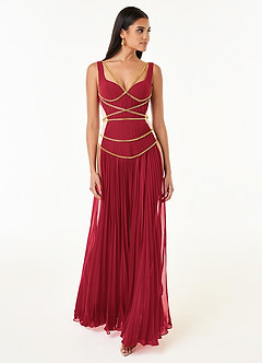 Simona Cherry Red Chain Maxi Dress image5