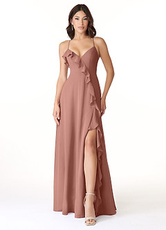 Azazie Tarni Bridesmaid Dresses Cedar Rose A-Line Chiffon Dress image1
