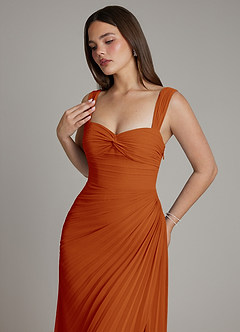 Azazie Amberly Bridesmaid Dresses Paprika Sheath Sweetheart Neckline Chiffon Dress image3