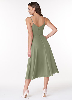Azazie Clarissa At-home Try On Dresses Cabernet A-Line V-Neck Chiffon Dress image2