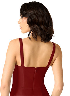Azazie Gianetta Bridesmaid Dresses Terracotta Mermaid Side Slit Stretch Crepe Dress image5