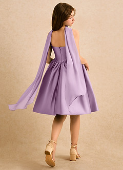 Azazie Shona Girls Formal Final Sale Blushing Pink A-Line Sweetheart Neckline Matte Satin Dress image2