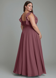 Azazie Leilani Bridesmaid Dresses Sangria A-Line Pleated Chiffon Dress image7
