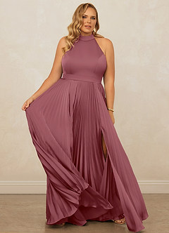 Christian Siriano Bridal for Azazie 1007 Bridesmaid Dresses Desert Rose A-Line Pleated Stretch Satin Dress image12