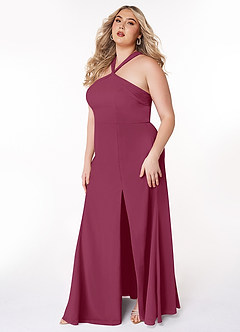 Azazie Rue Robes de demoiselle d'honneur Robe Trapèze en Mousseline de soie Dos nu Mûre image9