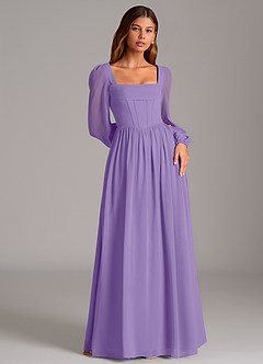 Azazie Maree Abiti da Damigella Abito A-Line in Chiffon Corsetto Tahiti image4