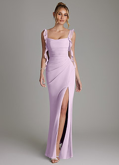 Azazie Jessamine Bridesmaid Dresses Frosted Lilac Mermaid Corset Chiffon Dress image1