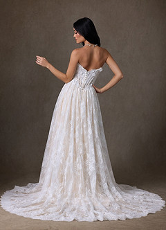 Azazie Vanessa Robes de mariée Robe Princesse en Dentelle Sans bretelles Diamant Blanc Champagne image13