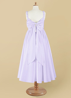 Azazie Cutie Pie Flower Girl Dresses A-Line Pleated Matte Satin Dress image8