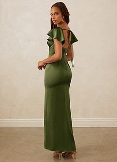 Christian Siriano Bridal for Azazie 1005 Bridesmaid Dresses Olive Sheath Sweetheart Neckline Stretch Satin Dress image8