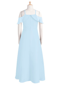 Azazie Dakota Junior Sky Blue A-Line Off the Shoulder Chiffon Dress image7