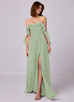 Barbie ♥ Azazie Bridesmaid Dresses A-Line Off the Shoulder Chiffon Floor-Length Dress image1