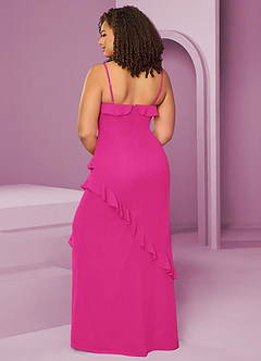 Barbie ♥ Azazie Jurken voor thuis passen Jurk van Chiffon met Kolom Cabernet image10