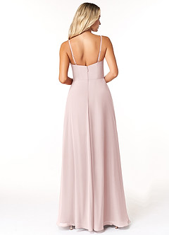 Azazie Moira Bridesmaid Dresses Blushing Pink A-Line Scoop Chiffon Dress image2