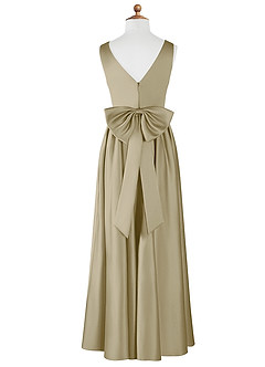 Azazie Hathaway Junior Moss Green A-Line Bow Stretch Satin Dress image6