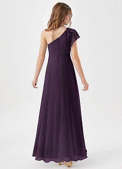 Azazie Arabella Junior Plum A-Line Ruched Chiffon Dress image6