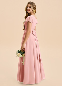 Azazie Cady Junior Rosette A-Line Pleated Chiffon Dress image6
