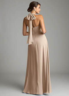 Azazie Tamira 신부 들러리 드레스 A라인 주름진 쉬폰 바닥 길이 드레스 image8