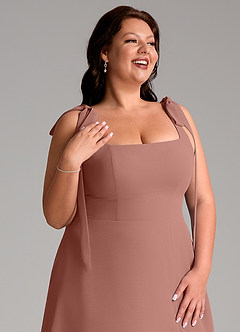 Azazie Debra Bridesmaid Dresses Cedar Rose A-Line with Pockets Chiffon Convertible Dress image13