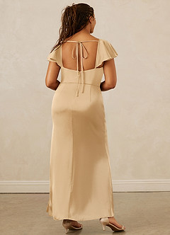 Christian Siriano Bridal for Azazie 1005 Bridesmaid Dresses Gold Sheath Sweetheart Neckline Stretch Satin Dress image15