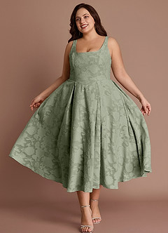 Amalie Pistachio A-line Midi Dress image5
