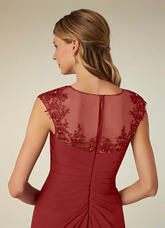 Azazie Libby Mother of the Bride Dresses Rust A-Line Scoop Sequins Chiffon Dress image6