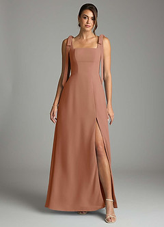 Azazie Debra Bridesmaid Dresses Bronzer A-Line with Pockets Chiffon Convertible Dress image7