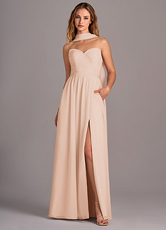 Azazie Joni Final Sale English Rose A-Line Strapless Chiffon Convertible Dress image1