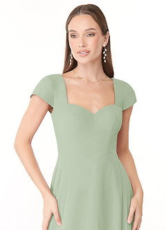 Azazie Hainsly Bridesmaid Dresses Dusty Sage A-Line Sweetheart Neckline Chiffon Dress image5