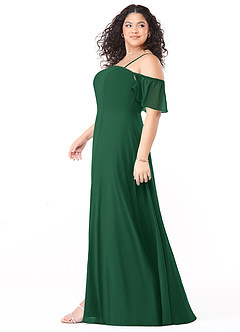 Azazie Sue Bridesmaid Dresses Dark Green A-Line Off the Shoulder Chiffon Convertible Dress image9