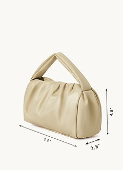 front Faux Leather Pleated Cloud Handbag