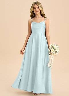 Azazie Bear Junior Sea Glass A-Line Sweetheart Neckline Stretch Satin Dress image3