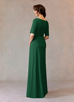 Azazie Joelle Mother of the Bride Dresses Dark Green A-Line Sequins Stretch Crepe Dress image3
