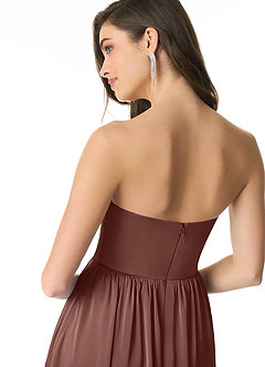 Azazie Morana Bridesmaid Dresses Espresso A-Line Off the Shoulder Stretch Satin Convertible Dress image8