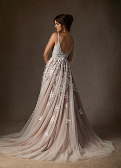 Azazie Sorella Suknie ślubne Linia A Cekiny Tiul Pociąg Kapliczny Sukienka image2