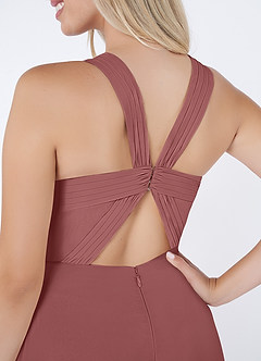 Azazie Jane Final Sale Amethyst A-Line V-Neck Pleated Chiffon Dress image5