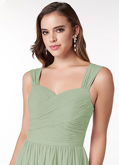 Azazie Zapheira Bridesmaid Dresses Dusty Sage A-Line Ruched Chiffon Dress image5