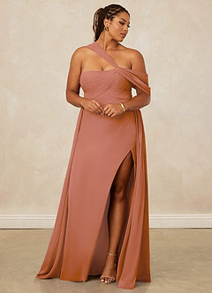 Christian Siriano Bridal for Azazie 1014 Robes de demoiselle d'honneur Robe Trapèze en Mousseline de soie Épaule décolletée Mai Tai image13