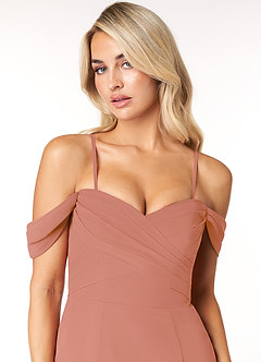 Azazie Joretta Bridesmaid Dresses MAI TAI A-Line Sweetheart Neckline Chiffon Convertible Dress image6